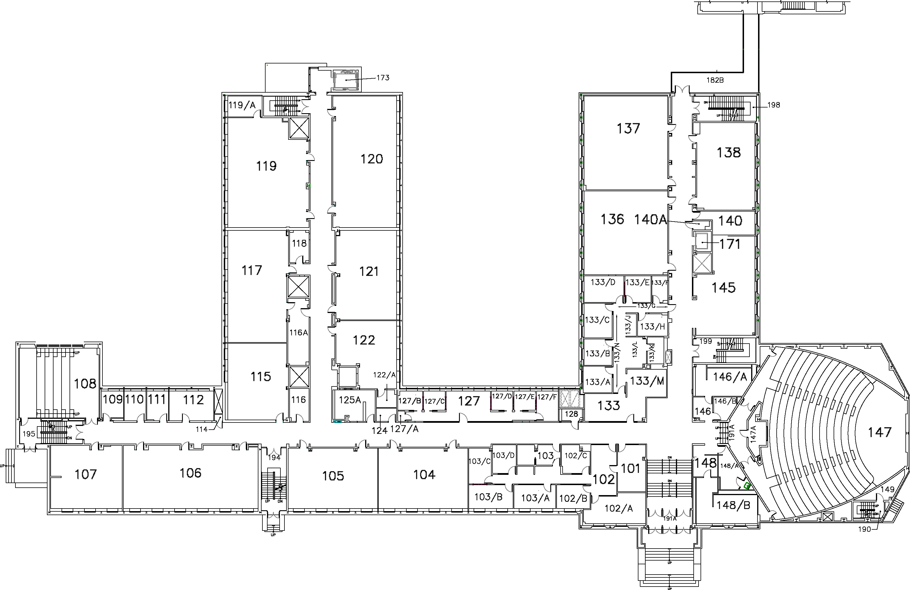 Burke Science Building - First Floor Map