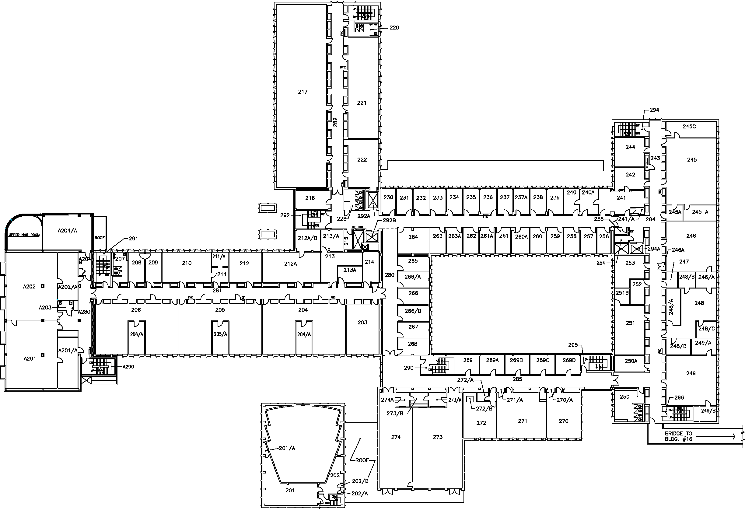 AN Bourns Science Building - Second Floor Map