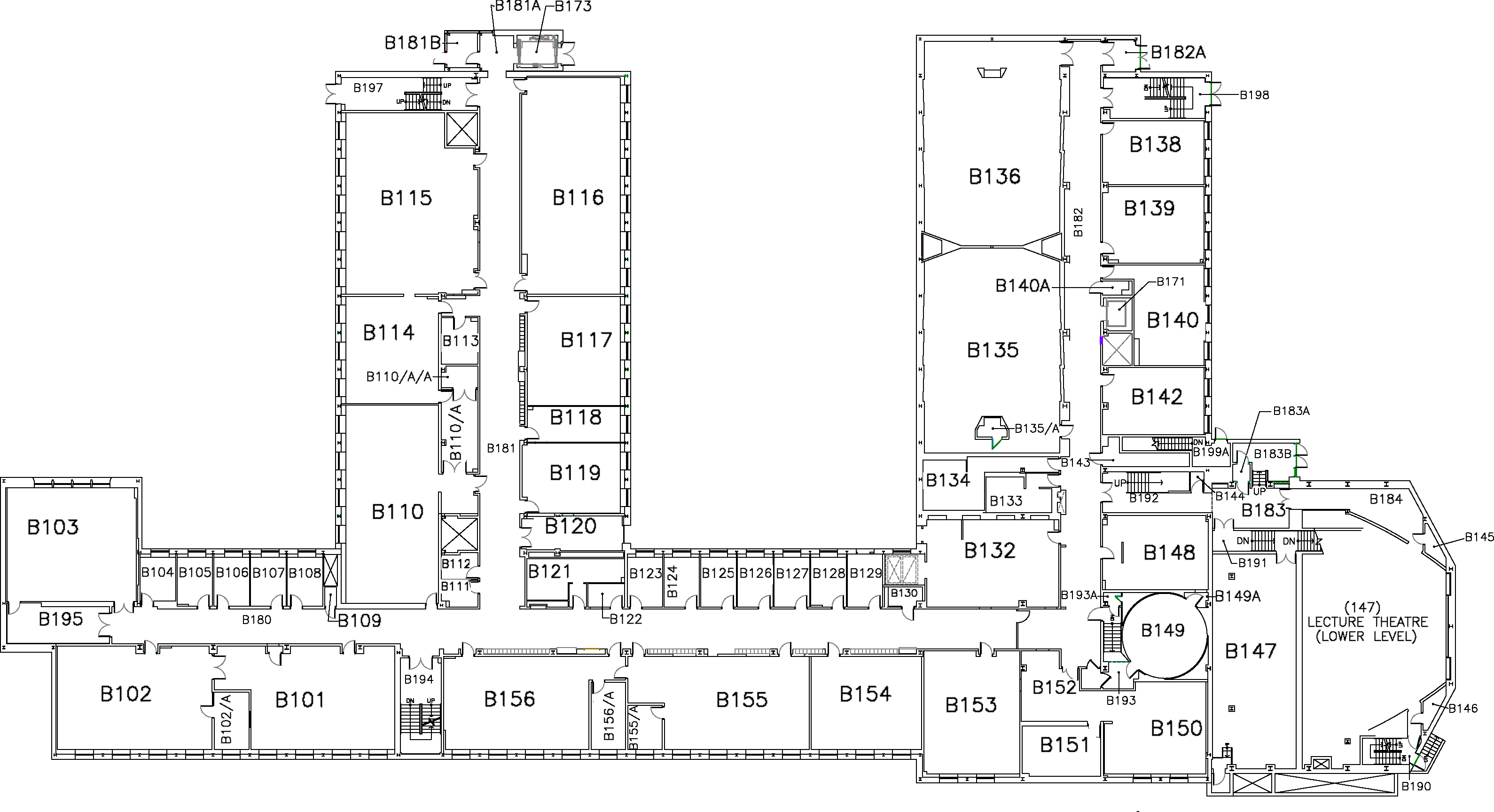 Burke Science Building - Basement Map