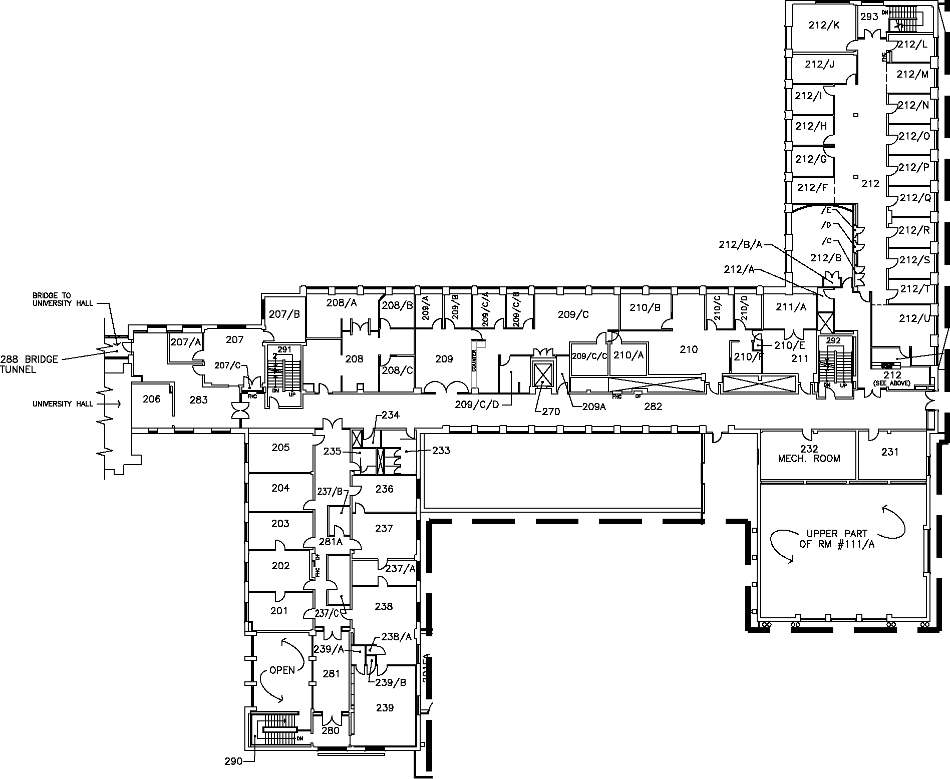 Gilmour Hall - Second Floor Map