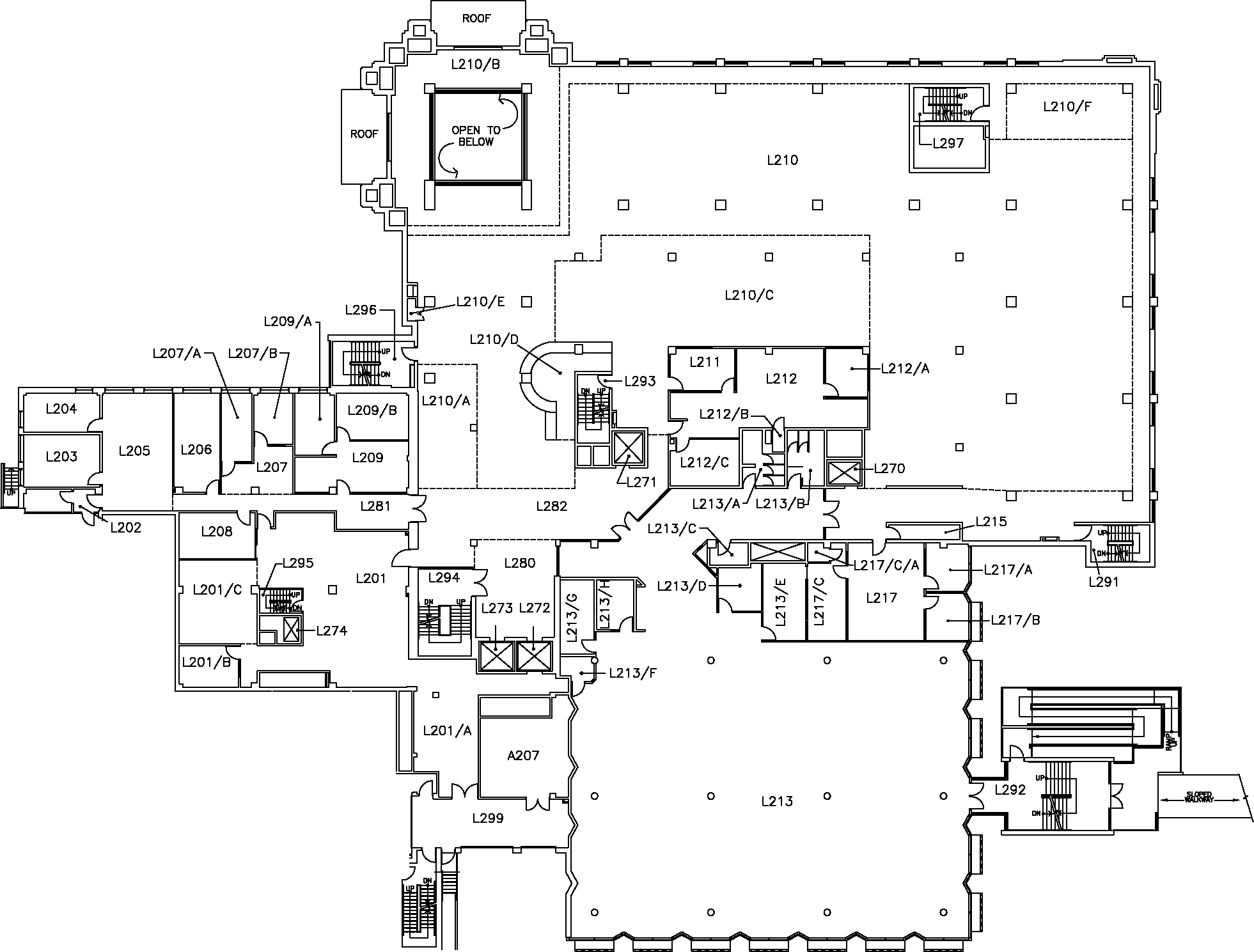 Mills Library - Second Floor Map