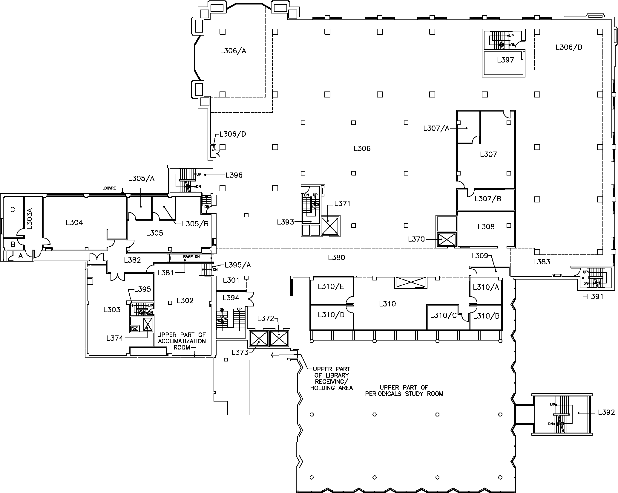 Mills Library - Third Floor Map
