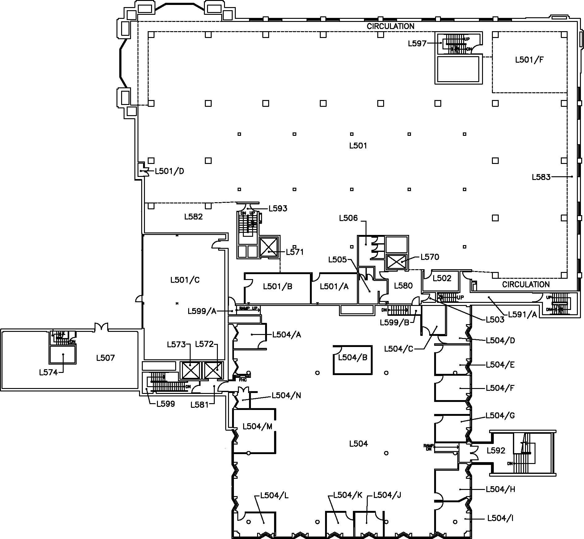 Mills Library - Fifth Floor Map