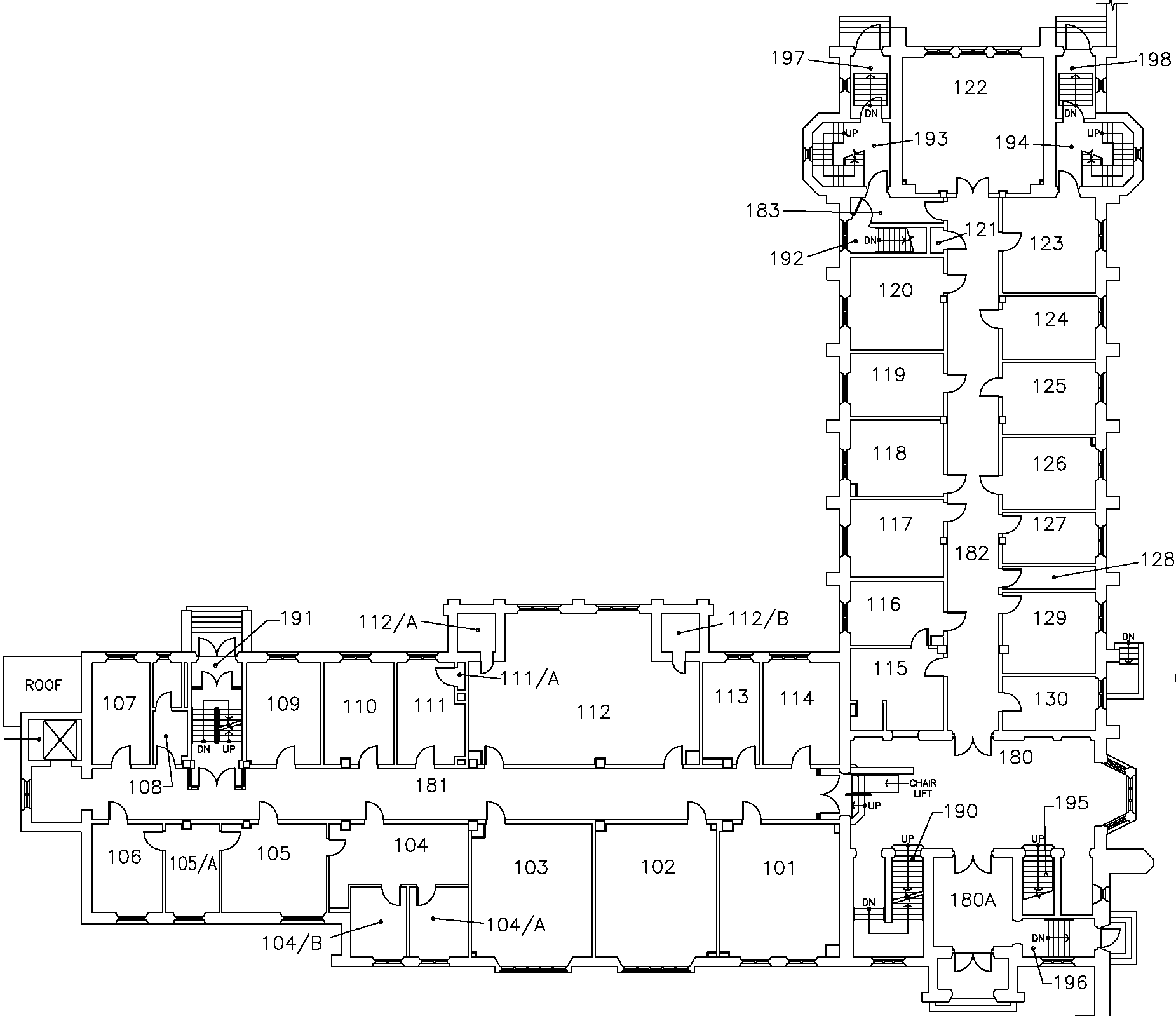 University Hall - First Floor Map