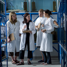 Graduate students in lab